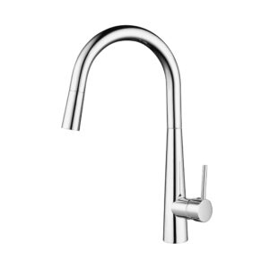 westbrass kd07a-26 17" single handle kitchen faucet with adjustable pull down sprayer, polished chrome