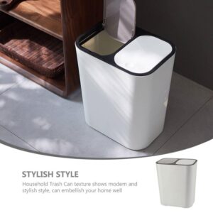 MAGICLULU Dual Trash Can Dry and Wet Separation Trash Can Plastic Garbage Can with Lid Kitchen Sorting Trash Can 2 Compartments Garbage Waste Can Dustbin Rubbish Box 15L