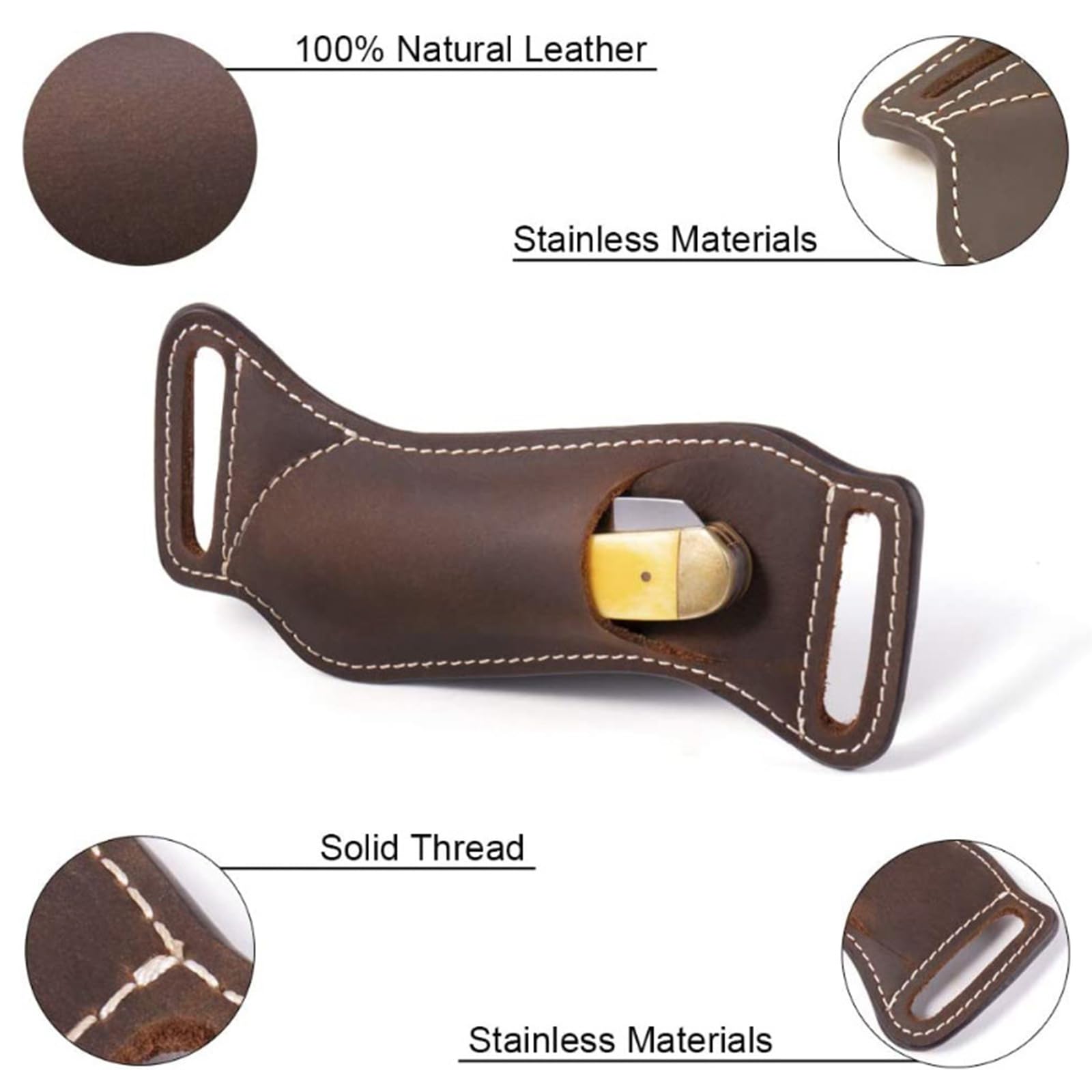 Fashion PU Covers Pouches PU Sheath Case Cover Small Sheath Perfect for Hiking Folding Sheath