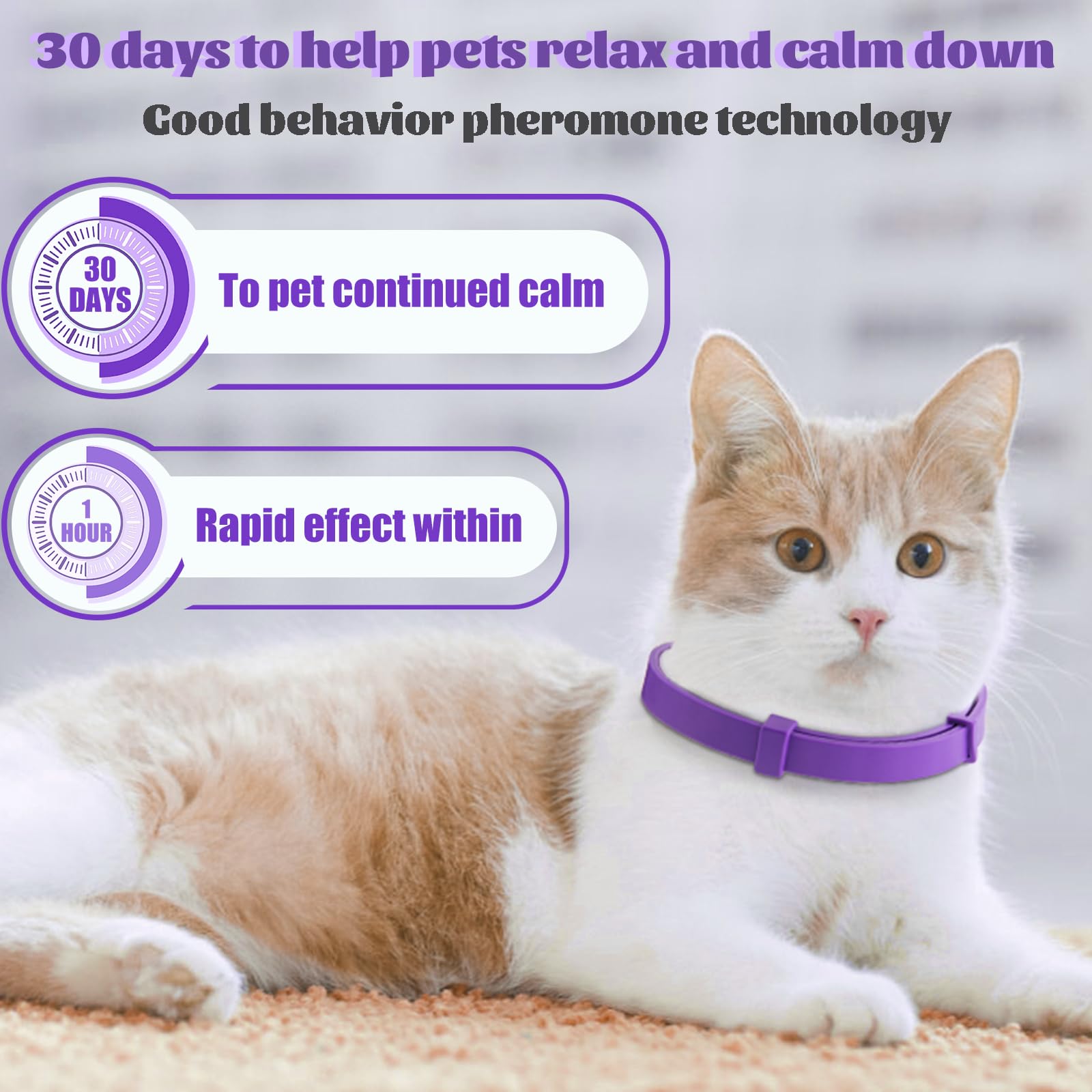 4 Pack Calming Collar for Cats and Kittens,Cat Pheromone Collars for Anxiety Efficient Relieve, Feline Calm Pheromones Collars Cats Stress Relief,Calming Collar for Peeing,Meowing,Fighting,Scratching