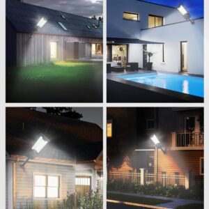 WONYO 1500W Solar Street Lights, Solar Parking Lot Lights with Remote Control & Radar Sensor, Waterproof IP65 Auto On/Off Solar Outdoor Light for Garden, Yard, Path, Basketball Court, Road