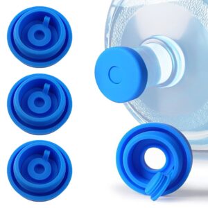 cougzed 10 pack reusable water bottle caps, fits 3 & 5 gallon jugs, non-spill plastic cap for water dispensers