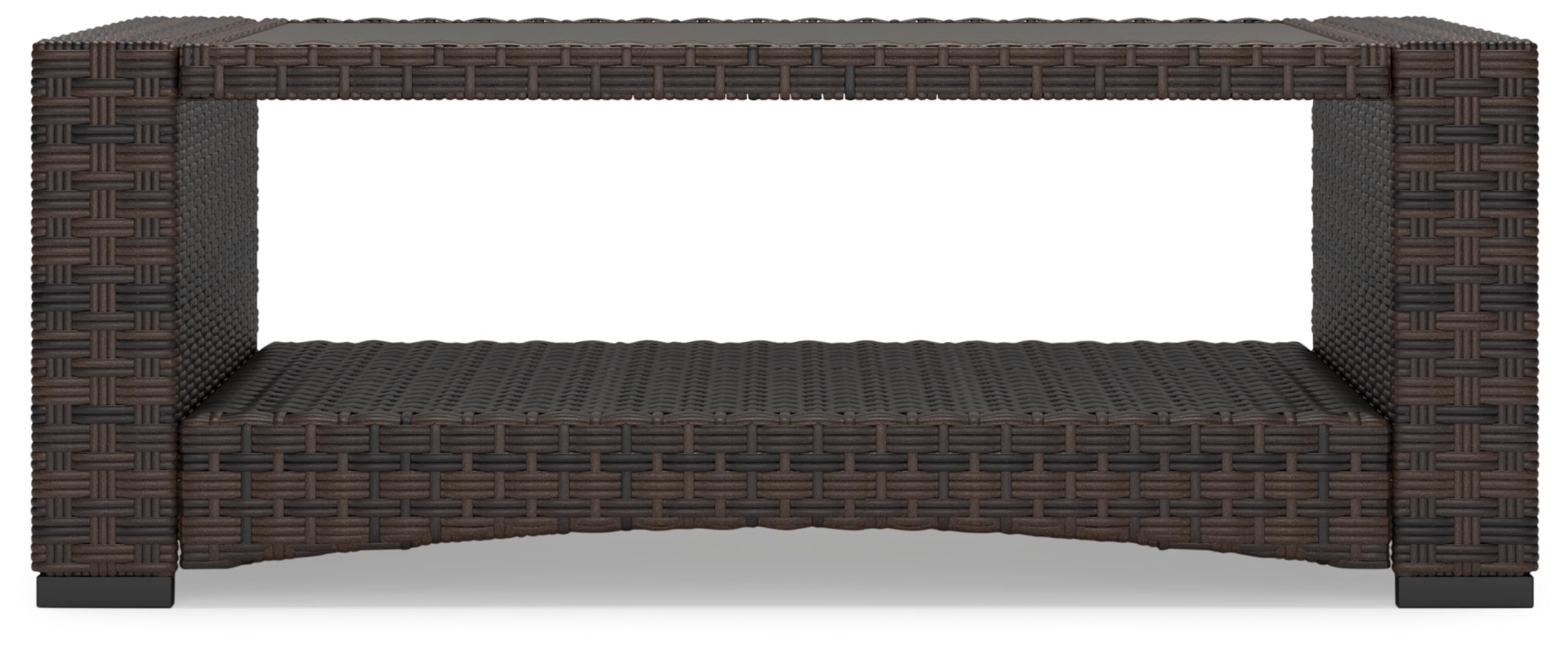 Signature Design by Ashley Windglow Outdoor Coffee Table, 44" W x 25" D x 17" H, Dark Brown