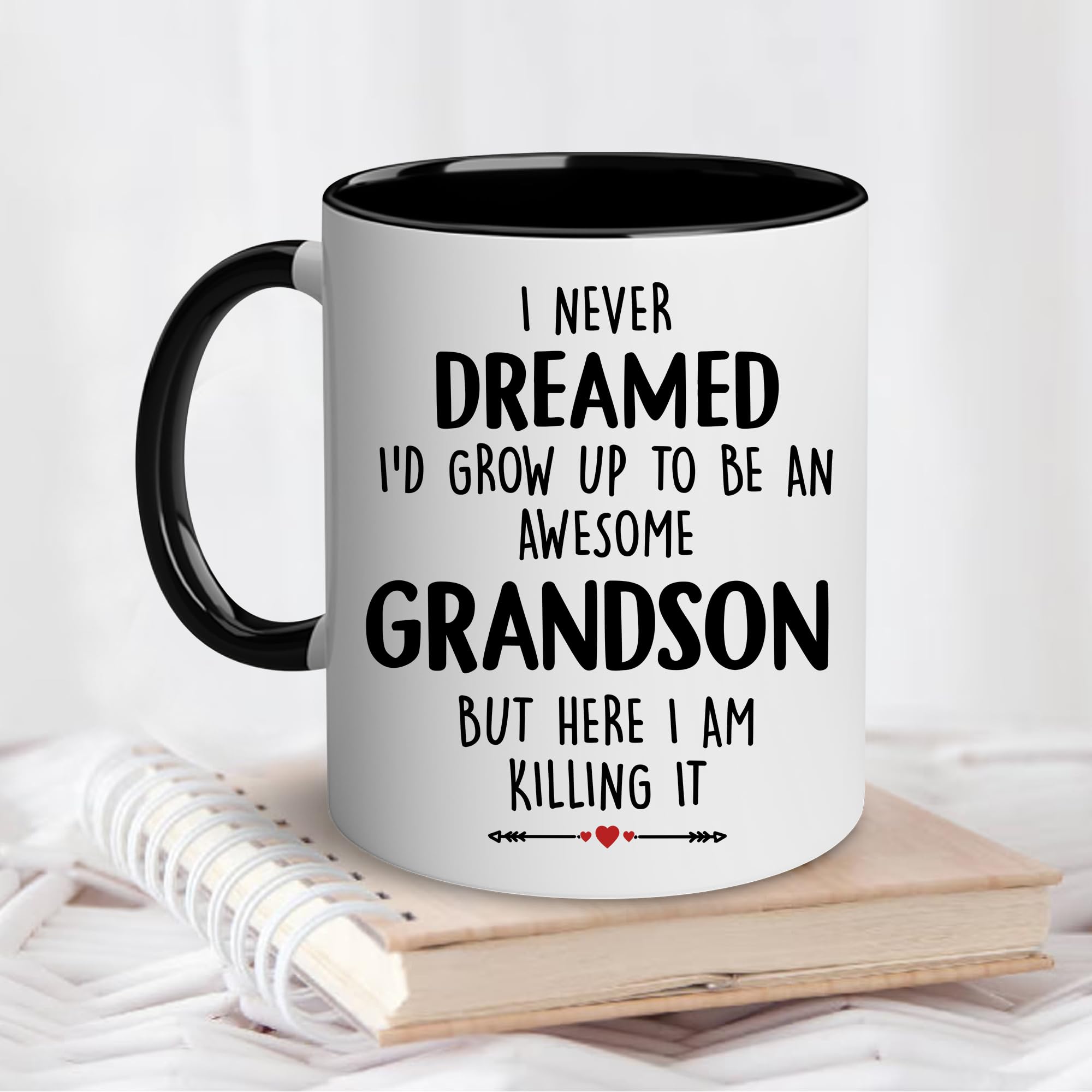 LOTWATEGO Christmas Gift for Grandson - Grandson Mug - Grandson Birthday Gifts From Grandma Grandpa - Cool Grandson Mug - I Never Dreamed I'd Grow Up To Be Awesome Grandson - Funny Coffee Mug 11 OZ