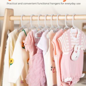 HOUSE DAY Premium Baby Hangers 60 Pack, 11 Inch Kids Plastic Hangers White, Slim Childrens Hangers for Infant, Toddler, and Child Clothes, Durable Baby Clothes Hangers for Closet