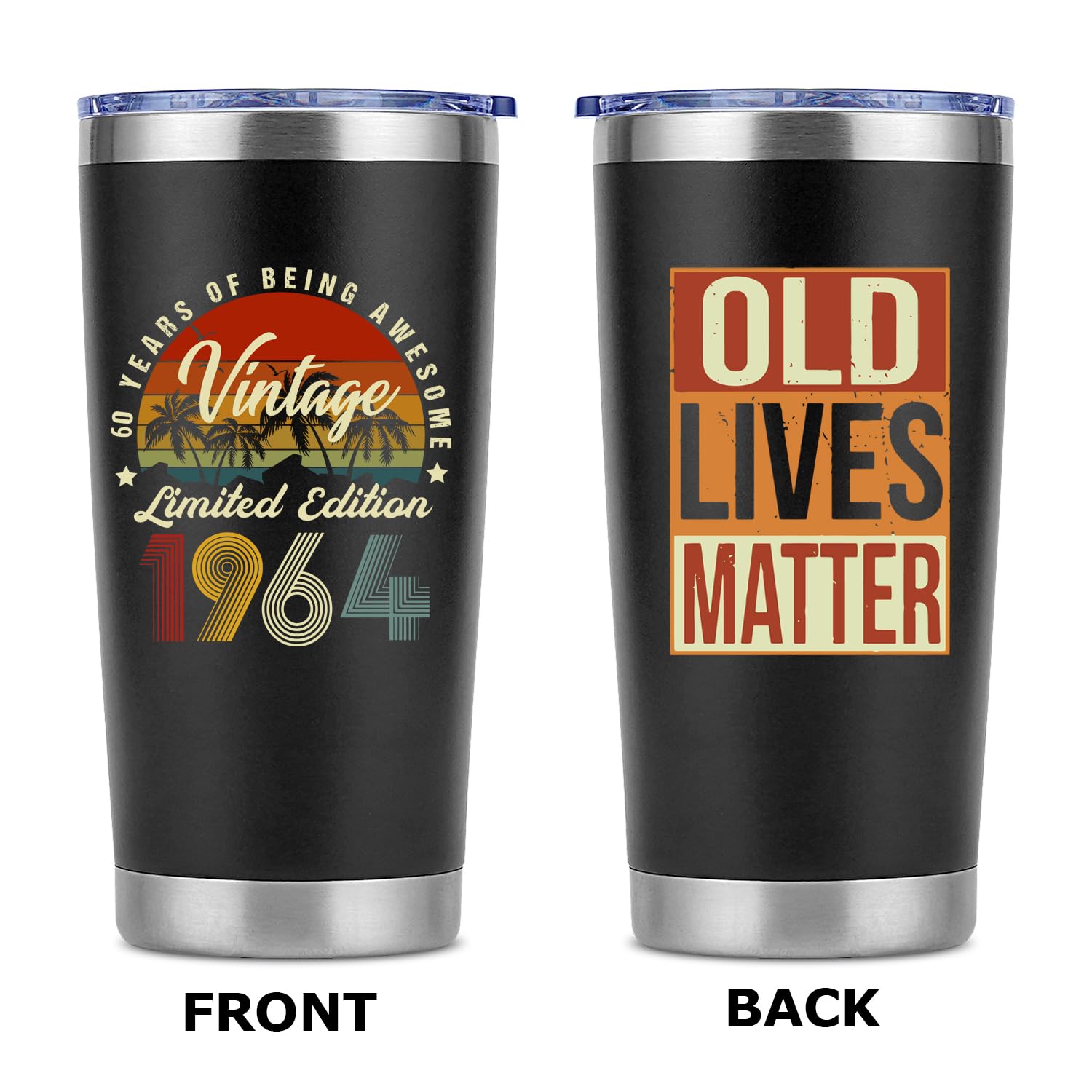 AYERMOYO 60th Birthday Gifts for Men,Best 60th Birthday Gifts for Men,1964 Birthday Gifts for Men,Gifts for 60 Year old Man,60 Year Old Gifts For Men, Friend,Dad,Husband - 20 Oz Tumbler(1964)