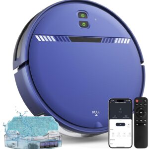 Robot Vacuum and Mop Combo, WiFi/App/Voice, Robotic Vacuum Cleaner with Schedule, 2 in 1 Mopping Robot Vacuum with Water Tank and Dustbin, Self-Charging, Slim, Ideal for Hard Floor, Pet Hair, Carpet