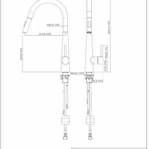 Westbrass KD07A-26 17" Single Handle Kitchen Faucet with Adjustable Pull Down Sprayer, Polished Chrome