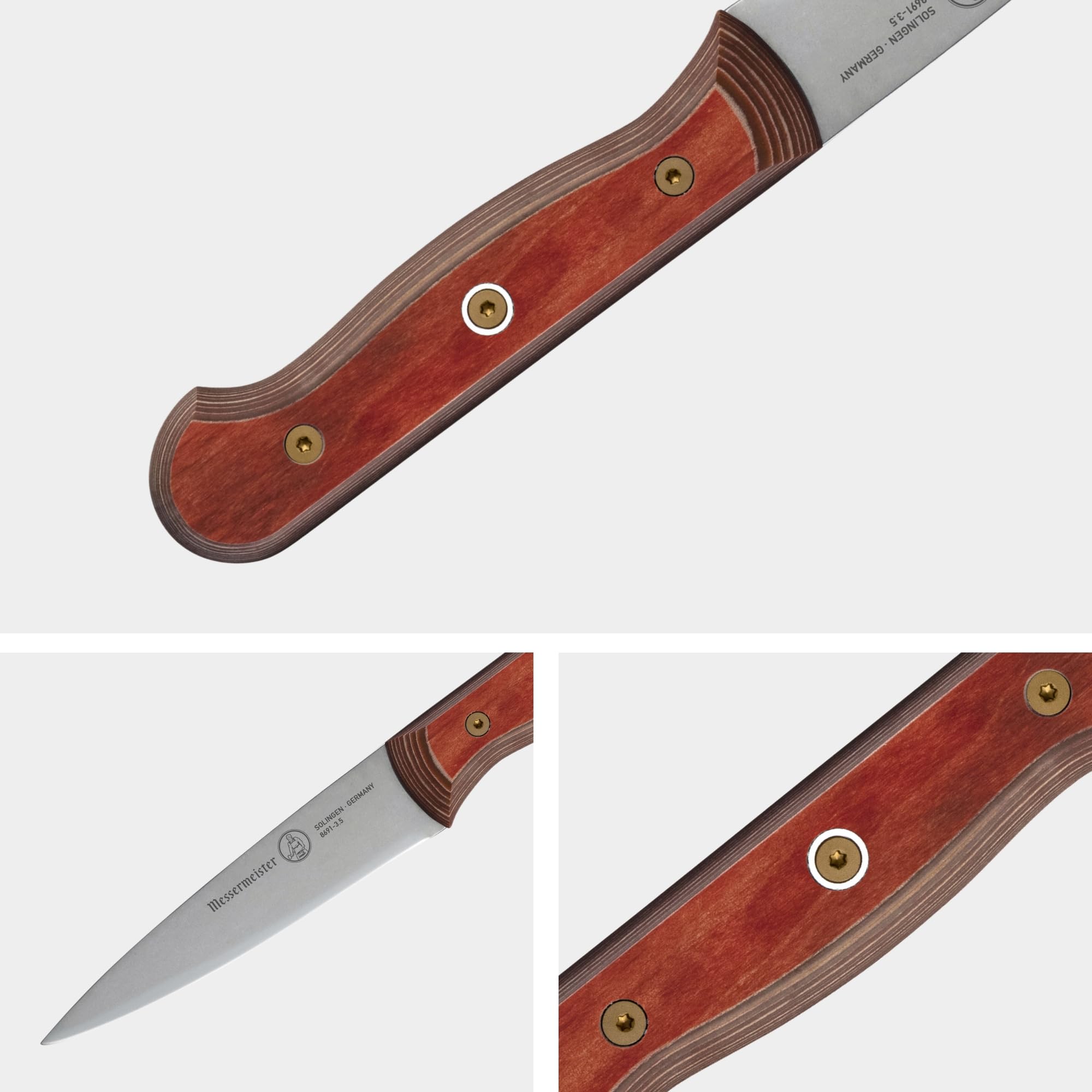 Messermeister Custom 3.5” Paring Knife, Terra Red - X50 German Stainless Steel - Rust Resistant & Easy to Maintain - Made in Solingen, Germany