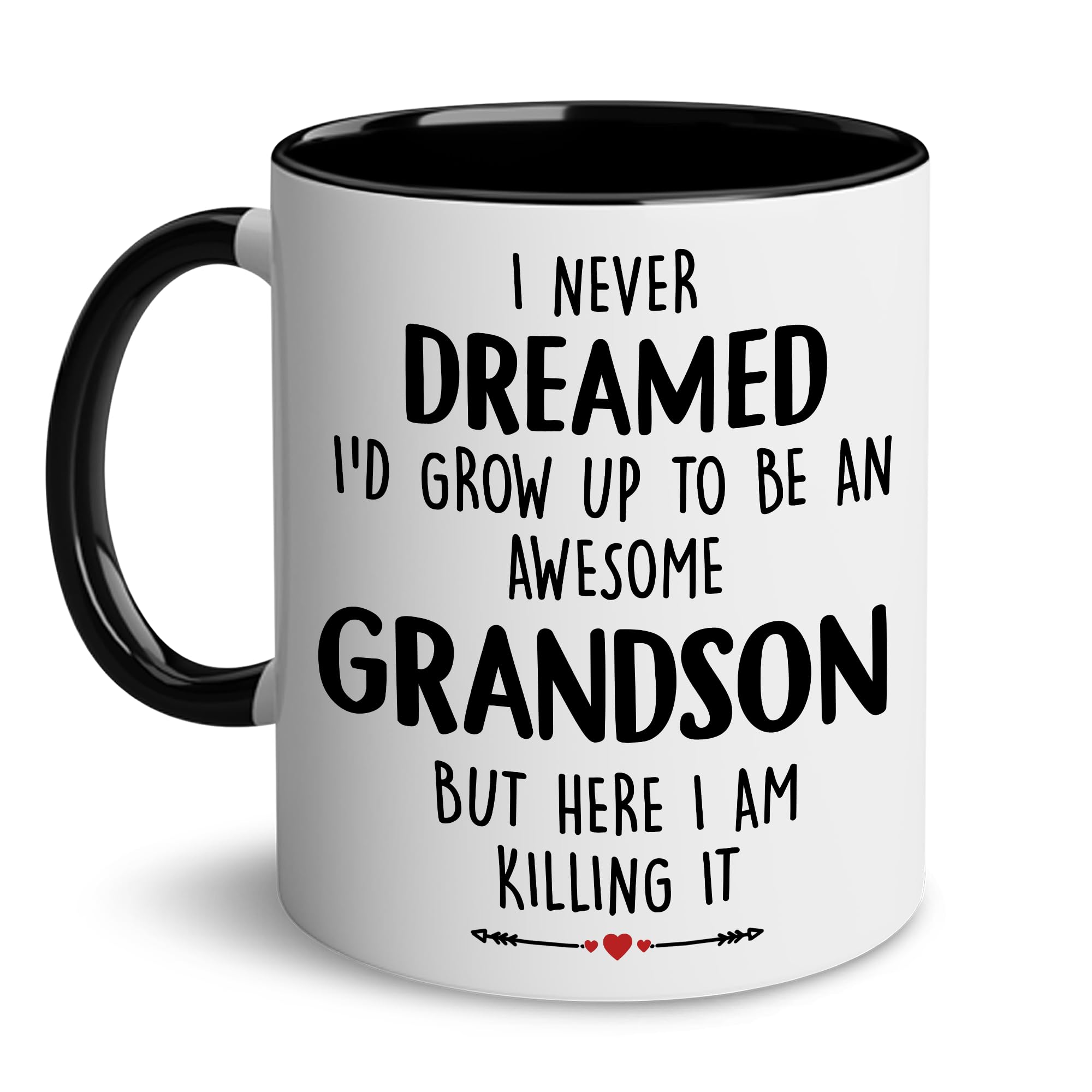 LOTWATEGO Christmas Gift for Grandson - Grandson Mug - Grandson Birthday Gifts From Grandma Grandpa - Cool Grandson Mug - I Never Dreamed I'd Grow Up To Be Awesome Grandson - Funny Coffee Mug 11 OZ