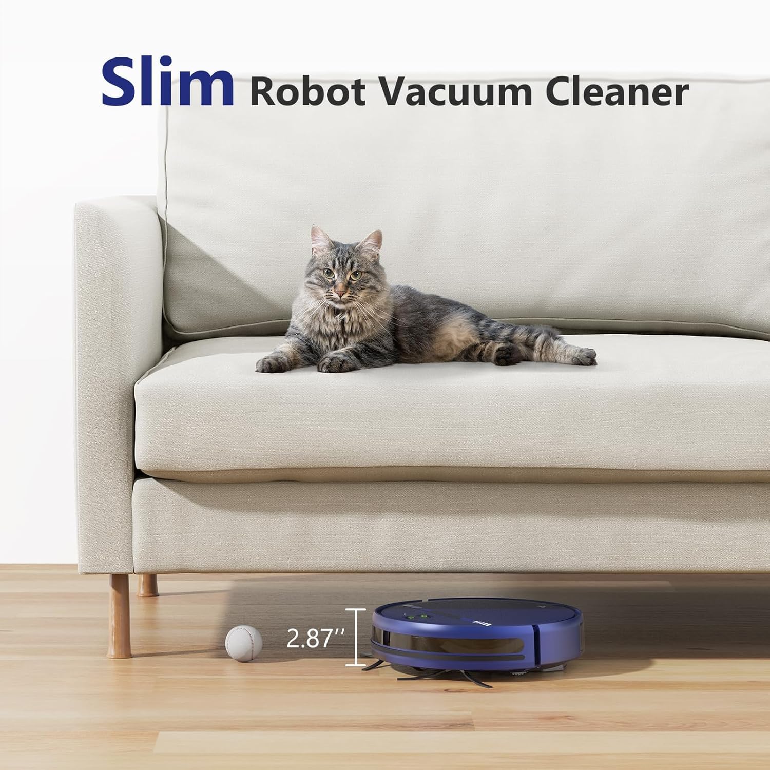 Robot Vacuum and Mop Combo, WiFi/App/Voice, Robotic Vacuum Cleaner with Schedule, 2 in 1 Mopping Robot Vacuum with Water Tank and Dustbin, Self-Charging, Slim, Ideal for Hard Floor, Pet Hair, Carpet