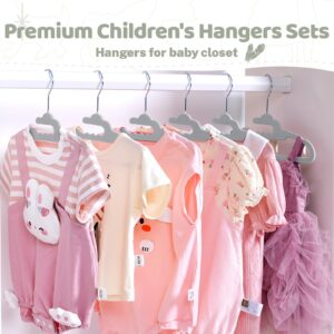 HOUSE DAY Premium Baby Velvet Hangers 50 Pack for Kids, Non Slip Baby Clothes Hangers for Closet, 11 Inch Children's Hanger Space Saving on Baby Organization, Gray