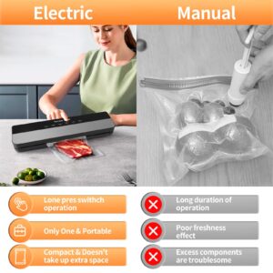 Vacuum Sealer Machine - Food Vacuum Sealer Machine Automatic Air Sealing System for Food Storage Dry Vacuum Sealer for Food Storage and Sous Vide With Dry&Moist Modes