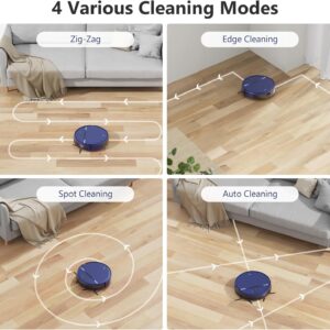 Robot Vacuum and Mop Combo, WiFi/App/Voice, Robotic Vacuum Cleaner with Schedule, 2 in 1 Mopping Robot Vacuum with Water Tank and Dustbin, Self-Charging, Slim, Ideal for Hard Floor, Pet Hair, Carpet