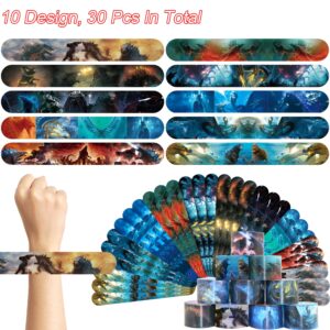 Pulga Party Favors Set,30pcs Slap Bracelet 10 Pcs Stampers and 50 Pcs Stickers ,Birthday Party Supplies Favors