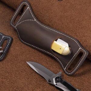 Fashion PU Covers Pouches PU Sheath Case Cover Small Sheath Perfect for Hiking Folding Sheath