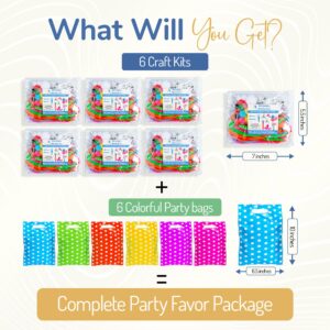 Sam & Sid 6 Pack (600+ Craft Items) Prefilled Birthday Party Favors for Kids Ages 5-12, Sensible Arts & Crafts Favors, Premade Goodie Bags, Mini Individual Craft Kits, Student Graduation Gifts