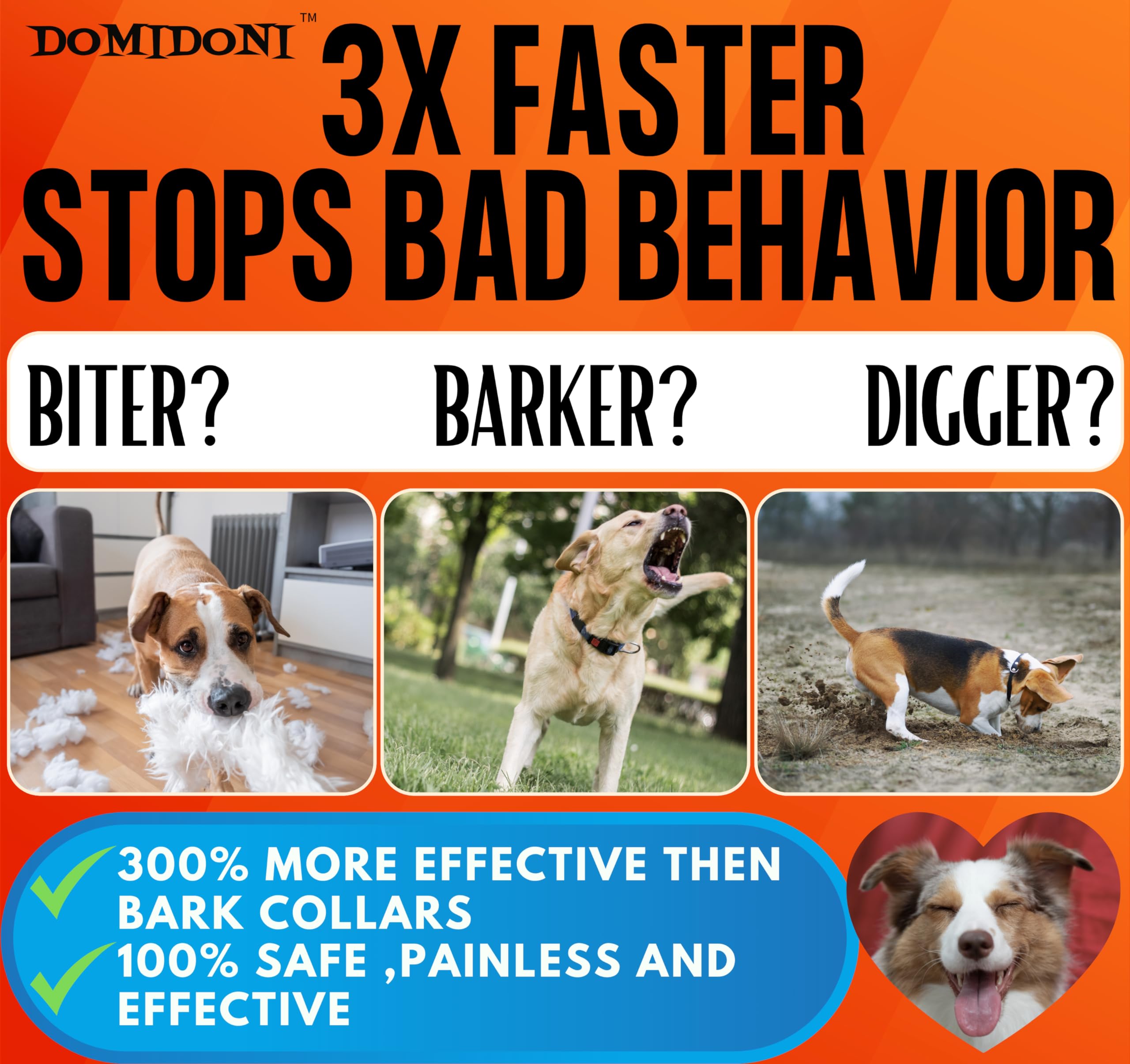 2024 Dog Bark Deterrent Device - Anti-Bark Devices for Dogs, No More Barks Dog Training Tool (Cali Orange)