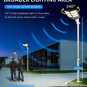 600W Solar Street Lights Outdoor ,20000mah high-capacity battery, 60000LM High Brightness LED Lamp, with Motion Sensor and Remote Control, for Parking Lot, Yard, Garden, Patio, Stadium, Piazza