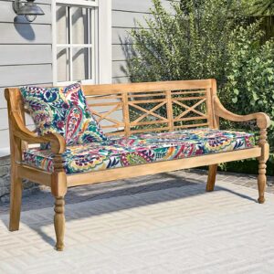 Melody Elephant Outdoor Bench Cushion, Bench Furniture Cushion 48x18x3 Inch, Porch Swing Cushions for Home Garden Loveseat Couch Sofa Glider, Vigour Paisley