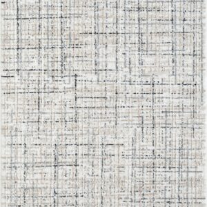 Abani Grey Area Rug for Living Room, Bedroom - Crosshatch Pattern- 5' x 8' -Durable & Easy to Clean