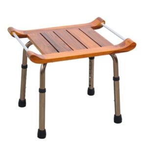 oiakus bath shower seat, teak shower chair spa shower chair, wooden bathtub shower bench, bath chair with non-slip feet, shower stool for inside shower, supports 330lbs