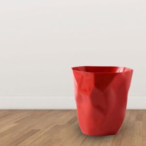 Laqerjc Plastic Trash can, Irregular Geometric Trash can, Garbage Container, Kitchen Trash can, Red S