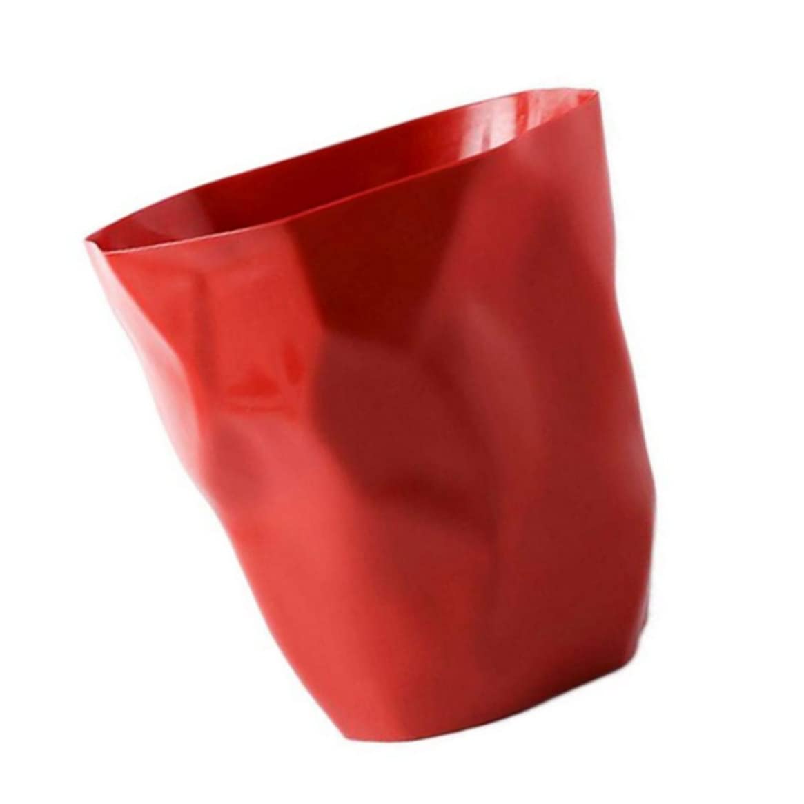 Laqerjc Plastic Trash can, Irregular Geometric Trash can, Garbage Container, Kitchen Trash can, Red S