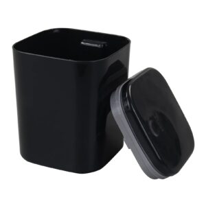 Idotry 0.5 Gallon Tiny Desktop Push-Button Trash Can, Mini Wastebasket, Black