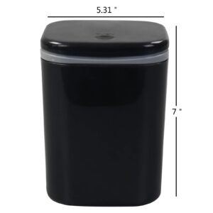 Idotry 0.5 Gallon Tiny Desktop Push-Button Trash Can, Mini Wastebasket, Black