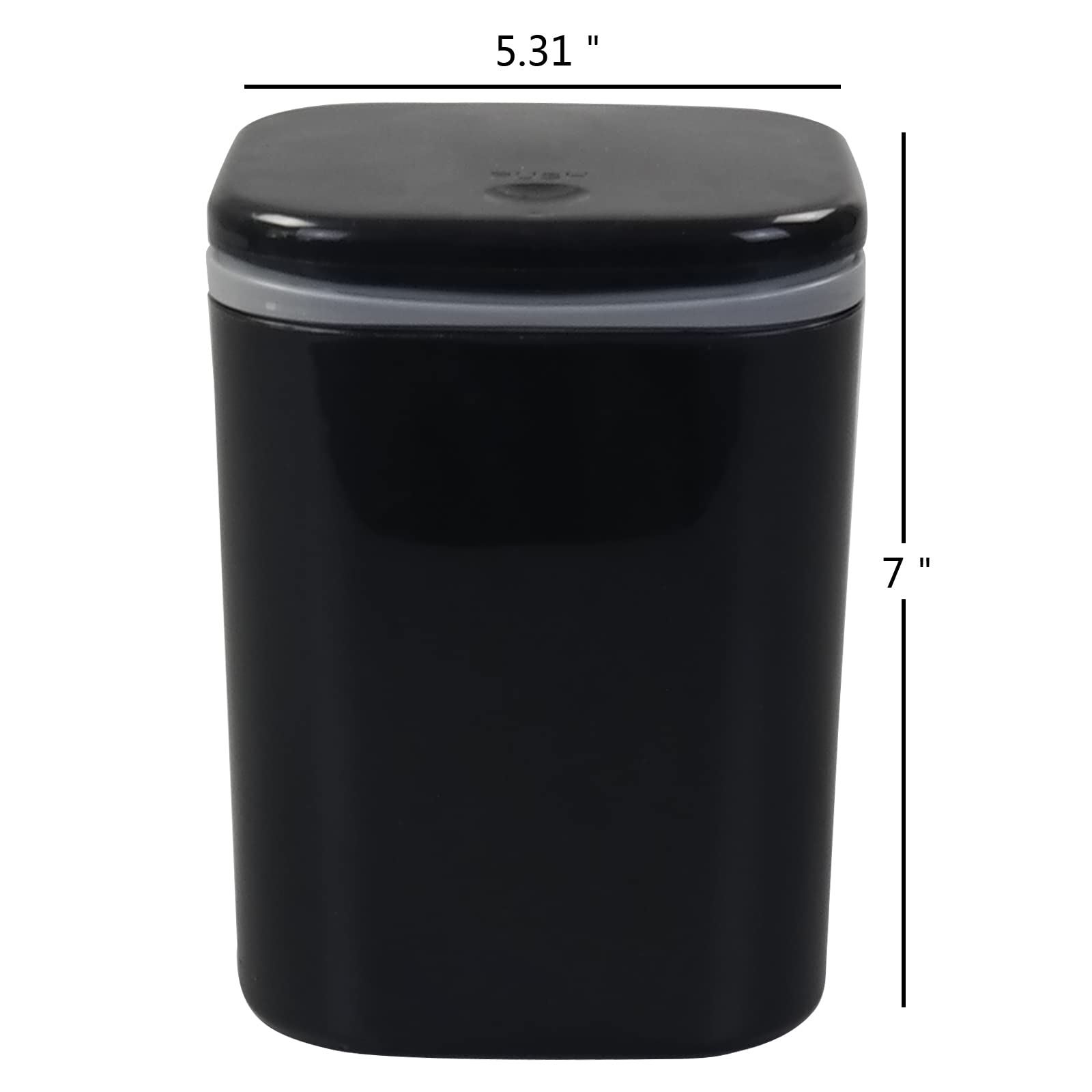 Idotry 0.5 Gallon Tiny Desktop Push-Button Trash Can, Mini Wastebasket, Black