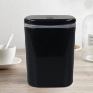 Idotry 0.5 Gallon Tiny Desktop Push-Button Trash Can, Mini Wastebasket, Black