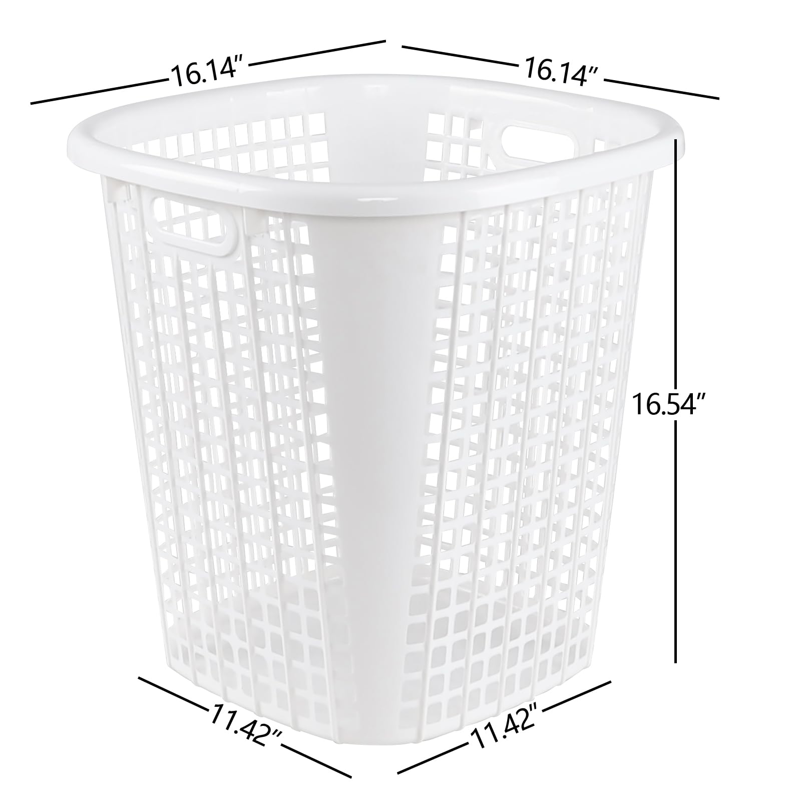 Afromy 6-Pack 45 L Plastic Laundry Basket, 16.54" Tall Clothes Hamper for Clothes, Towels＆Toys in the Family and Dorm, White