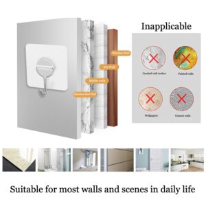 MAGPIE Adhesive Hooks 30kg/66lbs(Max) Duty Wall Hooks SelfTraceless Clear and Removable, Waterproof and Rustproof Multiple Uses for Bathroom Kitchen Home 8 Pack