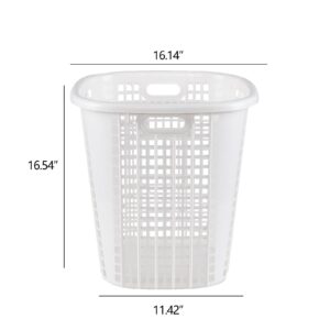 Buyitt Plastic Large Laundry Hamper, Portable Laundry Basket for Home, Bathroom, College (6-Pack, White)