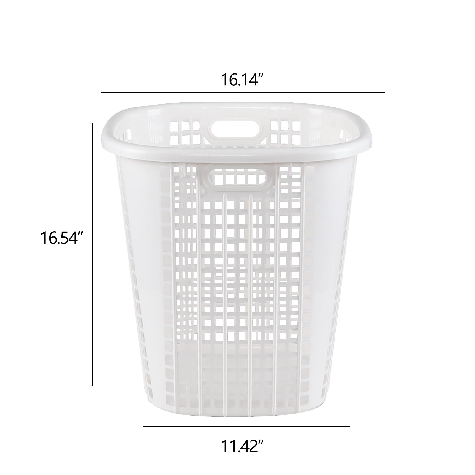 Buyitt Plastic Large Laundry Hamper, Portable Laundry Basket for Home, Bathroom, College (6-Pack, White)