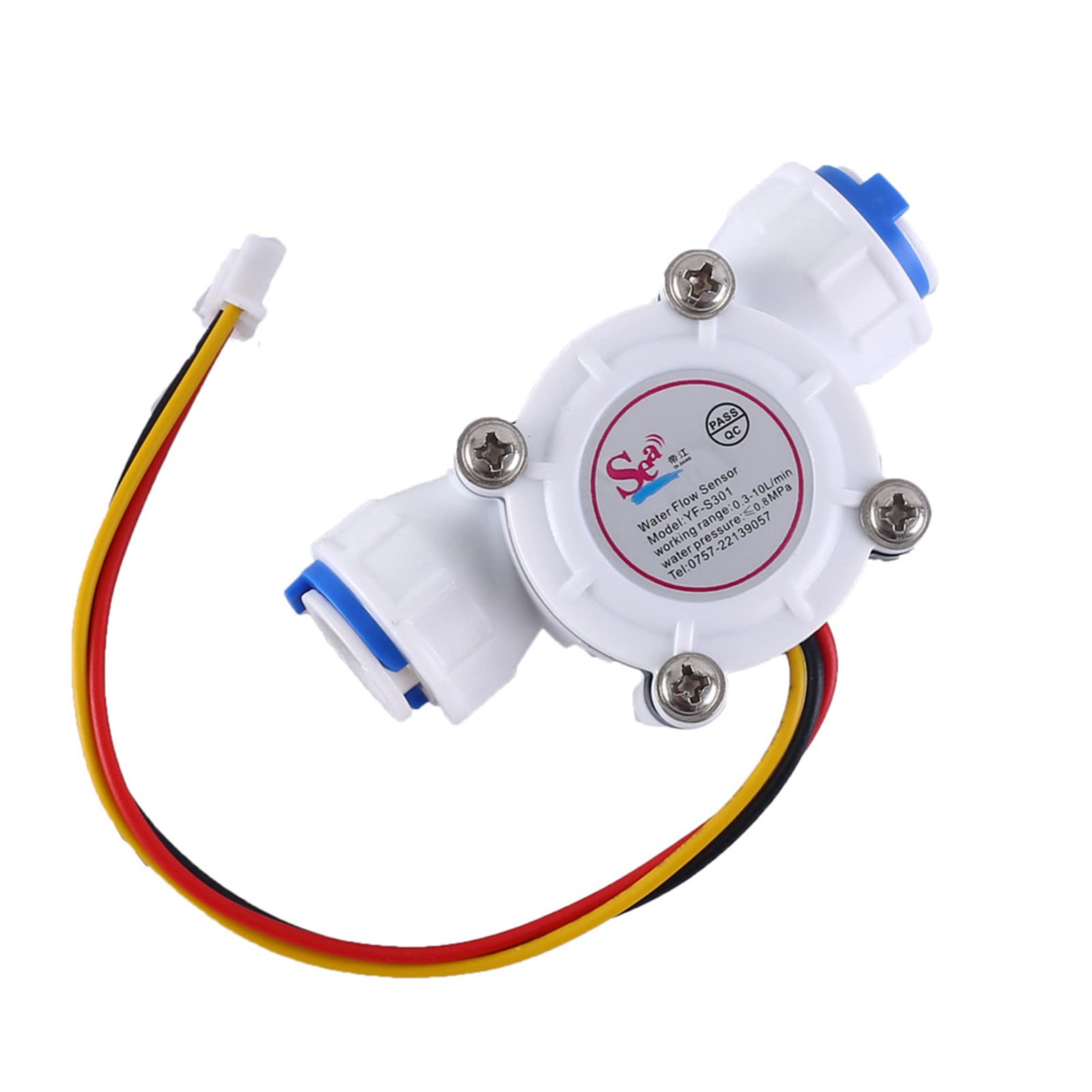 JAGTRADE Flow Meter Upgraded 3/8" Quick Connect Water Flow Sensor Food-Grade Hall Effect Flowmeter Fluid Meter Counter 0.3-10L/min