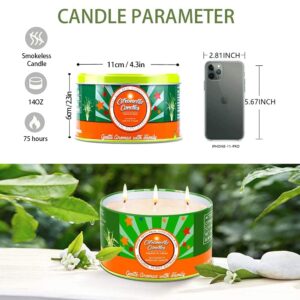 Citronella Candles Outdoor Large, 2 x 14oz 3-Wick Natural Soy Scented Jar Candles (Total 28OZ), 150 Hours Burning Time Outdoor Candles Set for Home Garden Patio Yard Balcony Camping BBQ