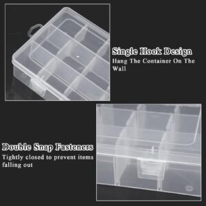 LDHHYH 10 Pack 18 Grids Plastic Organizer Box with Adjustable Dividers, Clear Storage Box Container for Craft Jewelry Bead Tackle Small Parts Storage - 9.1 x 4.6 x 1.6 Inch