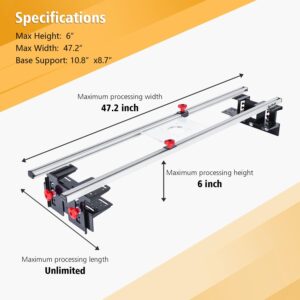 SpeTool Router Sled for Flattening Slabs, 3 Axis Adjustable Slab Flattening Jig, Wood Slab Flattening Mill for DIY Woodworking Planing, 47.2 inches