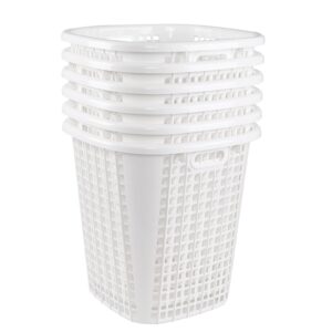 Buyitt Plastic Large Laundry Hamper, Portable Laundry Basket for Home, Bathroom, College (6-Pack, White)