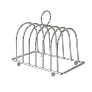 JAGTRADE Toast Bread Rack Stainless Steel Bread Holder Kitchen 6 Slices Bread Display Stand Lightweight Food Display Tool