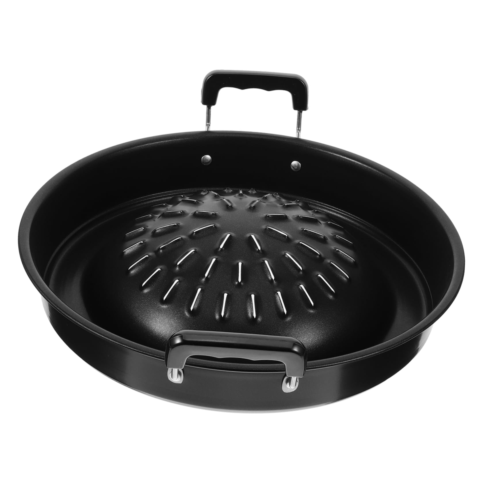 Ciieeo Korean BBQ Grill Pan Non-Stick Barbecue Pan Portable Thai Grilling Pan 30cm Stovetop Barbecue Tray Round Griddle Pan for Home Camping Picnics Restaurant Grilling