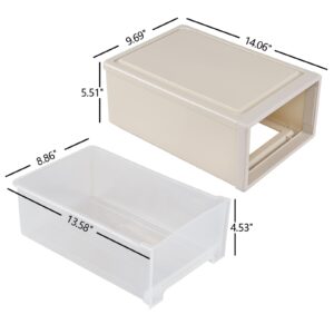 Lesbin 1-Pack Plastic Storage Drawer, 12 Quart Stacking Drawer Unit