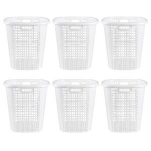 afromy 6-pack 45 l plastic laundry basket, 16.54" tall clothes hamper for clothes, towels＆toys in the family and dorm, white