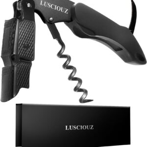 LUSCIOUZ Zero Resistance Corkscrew Silent Wine Bottle Opener Waiters Corkscrew Wine Key Made in Japan