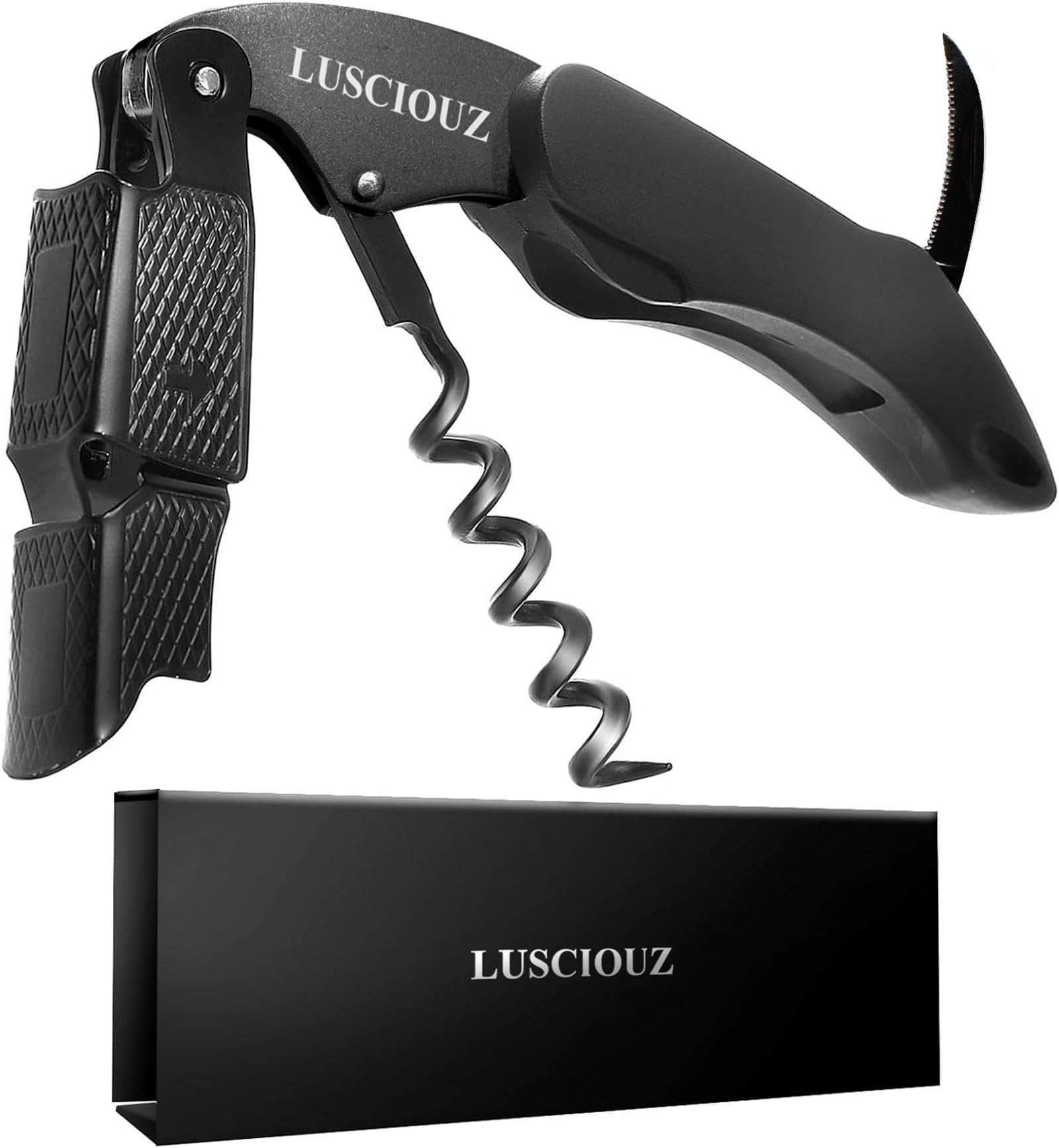 LUSCIOUZ Zero Resistance Corkscrew Silent Wine Bottle Opener Waiters Corkscrew Wine Key Made in Japan