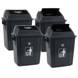 kiddream 4 packs 5 gallons swing lid garbage can, plastic trash can