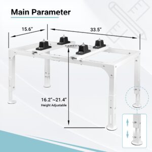 Eastrexon Mini Split Ground Stand, Adjustable Anti-Vibration Mini Split Stand w/ 400LBS Load Capacity, Heavy Duty AC Stand for 9,000-18,000 BTU Ductless Mini Split Air Conditioner Heat Pump