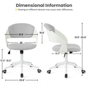 HYLONE Kids Desk Chair Set of 2, Cute Study Chair for Boys Girls Height Adjustable, Swivel Computer Task Student Chairs for Growing Teen, Office Chair for Home/School/Office, Grey